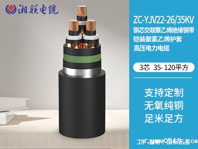 铜芯交联聚乙烯绝缘钢带铠装聚氯乙烯护套高压电力电缆